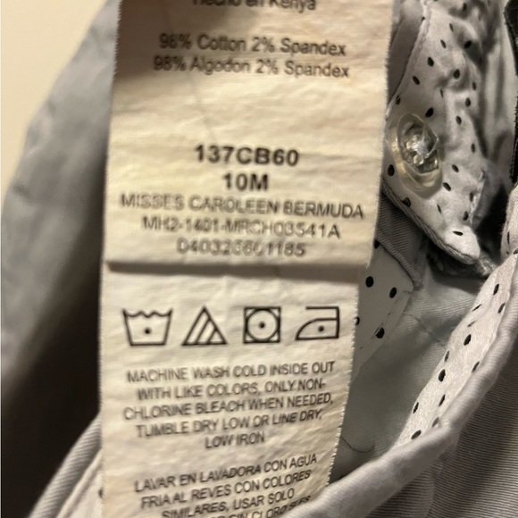 Women’s Grey Shorts Dressier Casual Chino/Khaki Style Cotton/Spandex Size 10 - Picture 4 of 4